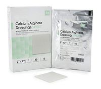Calcium Alginate Dressings with Silver 2" x 2". Case of 100 Sterile Primary Dressings for Wounds with Moderate to Heavy exudate. Highly Absorbent. Single use Wound Care Products. Latex-Free.