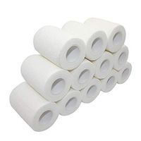 COMOmed Self Adherent Cohesive Bandage Latex FDA Approved 3"x5 Yards First Aid Bandages Stretch Sport Athletic Wrap Vet Tape for Wrist Ankle Sprain and Swelling,White(12 Rolls)