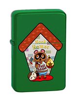 Raccoon Money Collector Nook Homes Fast Loans Game Parody KGM Thunderbird Vintage Lighter - Matte Green