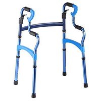 Yxsd Blue Walker Aluminum Double Armrest Folding Elderly Disabled Walking Auxiliary Four-Legged