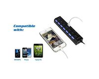 High Speed 7 Ports 2.0 USB Powered Hub Adapter for Desktop, PC, Laptop, Mac Comp