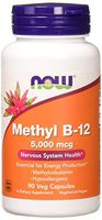 NOW Supplements, Methyl B-12 5000mcg,Methylcobalamin, Hypoallergenic, 90 Veg Capsules
