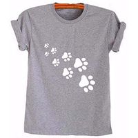 Meikosks Women's Short Sleeve T-Shirts Summer Tops Cute Print Blouses Casual Tee Gray