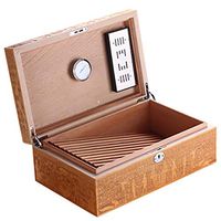 Vintage Cigar Box Cedar Wood Cigar Humidor with Lock Moisturizing Box