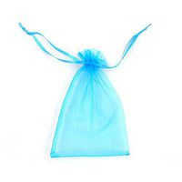 ATCG 200pcs 4x6 Inches Drawstring Organza Pouches Wedding Party Jewelry Favor Gift Candy Bags (Aqua Blue)