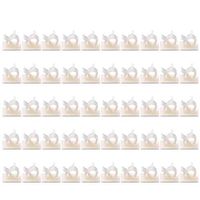 Cable Clips, MHtech 50 Pieces Nylon Wire Clips with 3M Self-Adhesive Adjustable Car Wires Holder Cable Clamps Cable Tie Holder for Cable Management Home and Office (White)