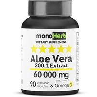 Aloe Vera 300 mg per Capsule - 60000 mg Equivalent - 200x Extract - 90 Capsules