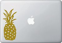 Pineapple - Vinyl Laptop Decal (3" w x 6.5" h) (Matte Gold)