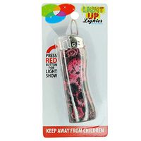 Light-Up Printed Pocket Lighter, Refillable, Colorful Fashion Designs - Pink Skull