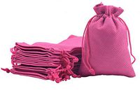 Sansam 50pcs 10x14.0cm/4.0''x5.6'' Rose Color Drawstring and Lining Burlap Bags,Hemp/Hessian Bags, Jewelry Pouches, Wedding Favors, Jewelry Packing, Gift Bags