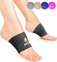 Sparthos Arch Support Sleeve - Plantar Fasciitis Support Brace - Foot Feet Brace, Ankle Pain Relief, Night Splint - Achilles Tendon Massager Flat Heel Wrap - for Men and Women (Black-XL)