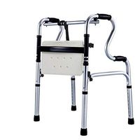 GY Folding Walker, Aluminum Alloy Four-legged Cane With Seat Folding Light Shower Chair Function Toilet Auxiliary Stand-up Function Height Adjustable Load Capacity 180kg medical supplies ( Color : A )