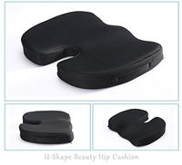 MQYH Memory Foam Cushion Orthopedic Coccyx Cushion -Tailbone Pain And Sciatica - Medically Proven Lumbar Support - Portable Ergonomic Chair Seat Pad For Indoor, Outdoor, Home And Office , Black