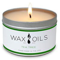 Wax and Oils Soy Wax Aromatherapy Scented Candles (Tea Tree) 8 Ounces. Single
