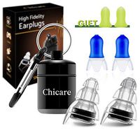 Noise Cancelling EarPlugs for Concerts, Hearing Protection High Fidelity Earplugs for Musicians Shooting Snoring, Airplane Pressure Earplugs, Noise Reduction Sleeping Earplugs Set, 3 Pairs