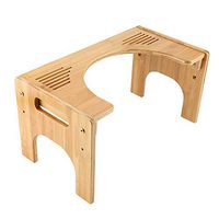 Bamboo Squatting Toilet Stool, 7.1Inch to 9.4Inch Adjustable Height Squatting Bamboo Non Slip Squatting Toilet Stool Chair