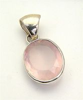Sterling Silver Rose Quartz Pendant Jewellery No.3170