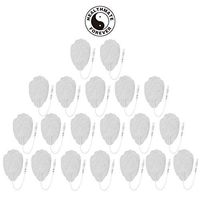 10 Pairs of Pin-Inserted Self Adhesive Large Hand-Shaped Electrode Pads for HealthmateForever Mini Hand Held Body Electrotherapy Device (White)