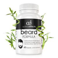 Optimal Effects Beard Growth Supplement For Men - With Natural Vitamins For Fuller, Thicker and Manlier Beard Growth - Made with Beard Growth Biotins For Faster Facial Hair Growth - 60 Veggie Capsules