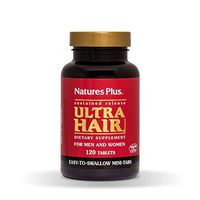 NaturesPlus Ultra Hair, Sustained Release - 120 Easy to Swallow Mini Tablets - Natural Hair Growth for Men & Women Supplement - Longer, Thicker Hair - Vegetarian, Gluten-Free - 30 Servings