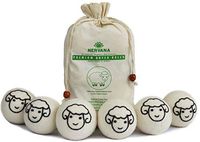 Organic Wool Dryer Balls - Sheep 6 XL Premium Quality Reusable Natural Fabric Softener, 100% Hand Made, New Zealand Merino Wool, Flock of Sheep, Fair-Trade