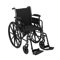 Drive Cruiser III Light Weight Wheelchair with Flip Back Removable Arms, Adjustable Height Desk Arms, Swing Away Footrests, 18", Model - K318ADDA-SF