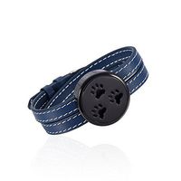wonderful jewerly Lovely Multi Color Pet Pawprint Aromatherapy Locket Bracelet Essential Oil Diffuser Locket Leather Wristband (Blue)