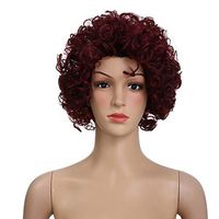 Meidexian888 Cosplay Short Wigs,Women Sexy Red Short Wavy Curly Synthetic Fashion Wigs for Party