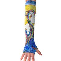 BaPaLa Long Hair Unicorn On The Moon Sports Arm Sleeves Cooling Or Warmer UV Sun Protection Compression Arm Sleeve for Women& Men Suit for Cycling,Running,Golf, Basketball,Football 1 Pairs