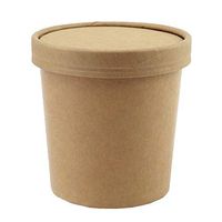[50 Count] 16 oz Freezer Containers And Lids - Kraft Paper To Go Cups - Durable Heavy Duty Pint Ice Cream Containers! Non-vented Lids Prevent Freezer Burn! Frozen Dessert Supplies