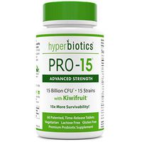 PRO-15 Advanced Strength Probiotics: 3X The CFU Count with Kiwi Extract - 15 Strains - 60 Once Daily Tablets - 15x More Effective Than Capsules with Patented Delivery Technology