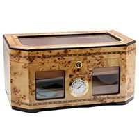 Household Supplies 50 Cigars Cooler Humidor Transparent Sunroof Cedar Cigar Humidor Moisturizing Cigarette Case Display Humidity Portable Cigar Cabinet Cigar Accessories & Humidors