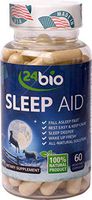 24bio Natural Sleep Aid | 1# on Amazon Valerian 200mg Supplement | Fall Asleep Faster, Wake Up Refreshed | Non Habit Forming Sleeping Pills, Passion Flower, Magnesium & Riboflavin- 60 Vegan Capsules