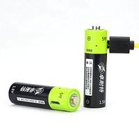elegantstunning 2/4pcs USB Rechargeable Battery Eco-Friendly 1250mAh1.5V AA Battery for Electronic Toy 2Pcs