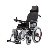 ZQZ Electric Wheelchair, Wheelchair for The Elderly, Four-Wheeled Wheelchair, Folding and Reclining, Load 100kg, EPBS Brake System (#) (Color : Black)