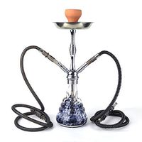 Kumiy Height 54cm Hose Hookah Set, 2 Hose Hookah Combo Kit Set,Hookah Tube Glass Base Metal Material Smoking Water Pipe, Arabian Luxury Supreme Series/Family Party/Party