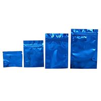 Colorful Mylar Aluminum Foil Zip Lock Bags Pouches Food Storage Pouches Accessory Snack Package Bags Zipper Aluminum Foil Food Grade Pouches (Pack of 100) (7.5x6.5 cm(2.95"x2.56"), Blue)