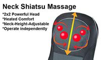 ObboMed (Stock Clearance) SU-5950N Standard Neck, Shoulder, Full Back Massage Chair Seat Cushion with Heat, Vibration, Shiatsu Spots, Deep Kneading, Rolling, Vibrating Massager for Pain Relieve
