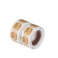 500pcs Kraft Handmade with Love with Red Heart Stickers Adhesive Labels Wedding Decor Party Supplies Cards Box Package Sealing Label, 1 Inch Round (01)