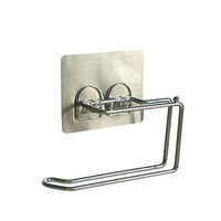 BESTOMZ Toilet Paper Holder Stainless Steel Tissue Paper Roll Towel Holder Wall Mount with Suction Cups