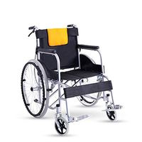 YL Folding Wheelchair Transport seat - Ultra Lightweight Attendant Propelled Wheelchair, Removable Footrests Puncture Proof Tyres, with Large Storage Bag Cushion Portable Transport Chair