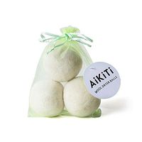 Wool Dryer Balls 3Pack XL- 100% Natural Fabric Large Softener, Reusable Wool Ball Reduces Clothing Wrinkles and Saves Drying Time by AiKiTi