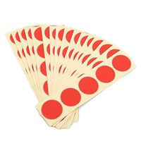 TraveT 100 Pieces Round Label Stickers for Envelope, Certificate Wafer Seals with Serrated Edge,red