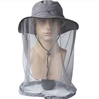 YAOBAO Mosquito Head Net, Premium Anti Mosquito Netting, Best For Travel, Backyard, Camping, Fly Fishing And Outdoors,Gray