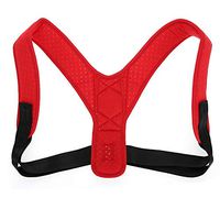 Back Posture Corrector, Adjustable Breathable Upper Back Straightener for Men and Women, Spinal Cord Posture Support for Back Neck Shoulder Pain Relief Muscle Relaxation(Red)