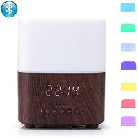 Fyng 300ml Aromatherapy Essential Oil Diffuser Humidifier With Bluetooth Speaker, Led Night Light, Alarm Clock (D-Brown)