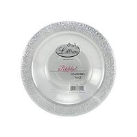Lillian Tablesettings 10 Count Pebbled Plastic Bowl, 14 oz, Clear