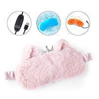 Cute Cold and Hot USB Heated Steam Eye Mask, Adorable Blindfold with Reusable Ice Gels for Sleeping, with Time and Temperature Control for Girls Women