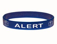 Medical Alert ID Bracelet Wristband - Blue - 8-1/4 Inches - Large