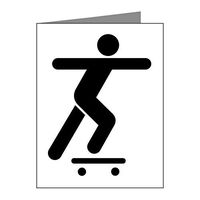 Note Card Skateboard Skater Traffic Symbol